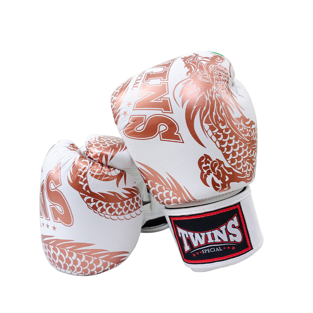Twins Special Dragon Boxing Gloves - Copper/White
