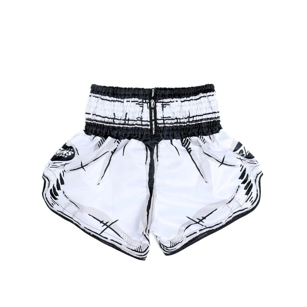 Twins Special Comic Muay Thai Shorts - White