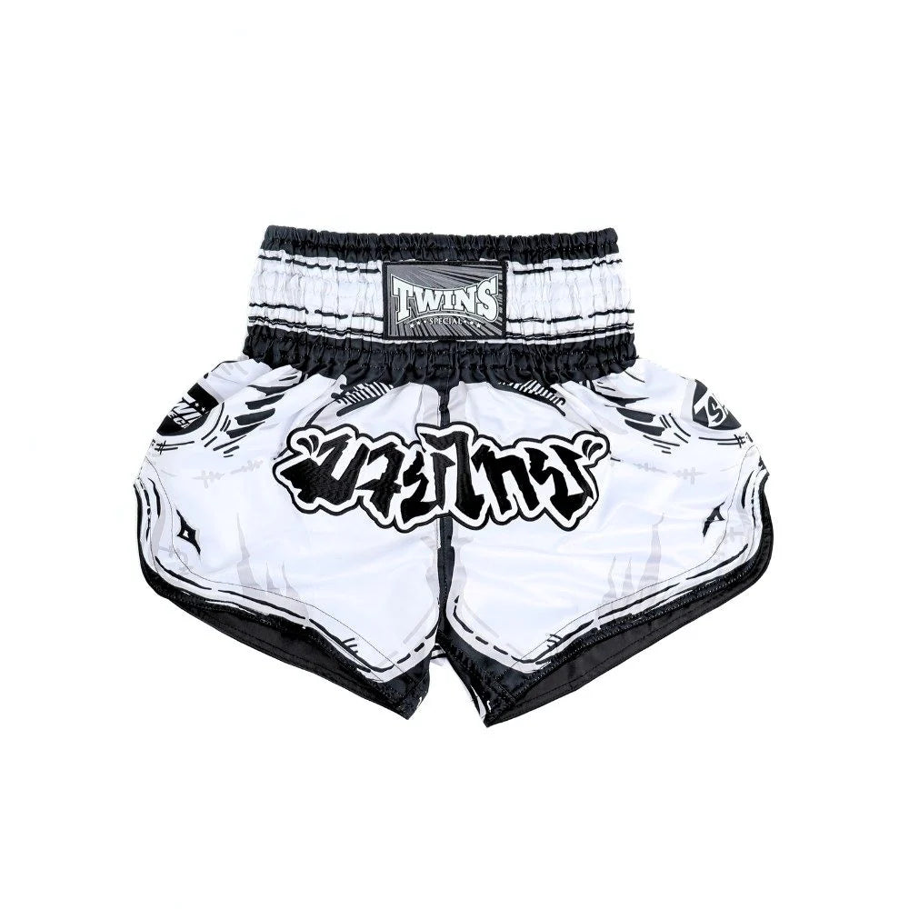 Twins Special Comic Muay Thai Shorts - White