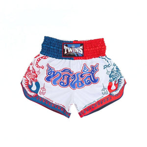 Twins Special TBS-Yant Muay Thai Boxing Shorts - Blue/Red