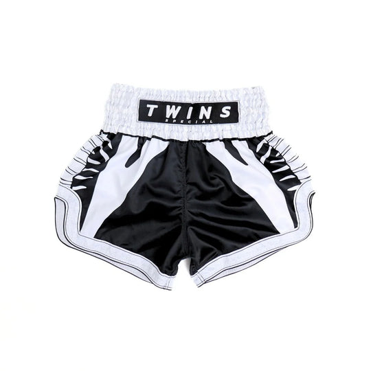 Twins Special TBS-Spine Muay Thai Boxing Shorts - Black/White