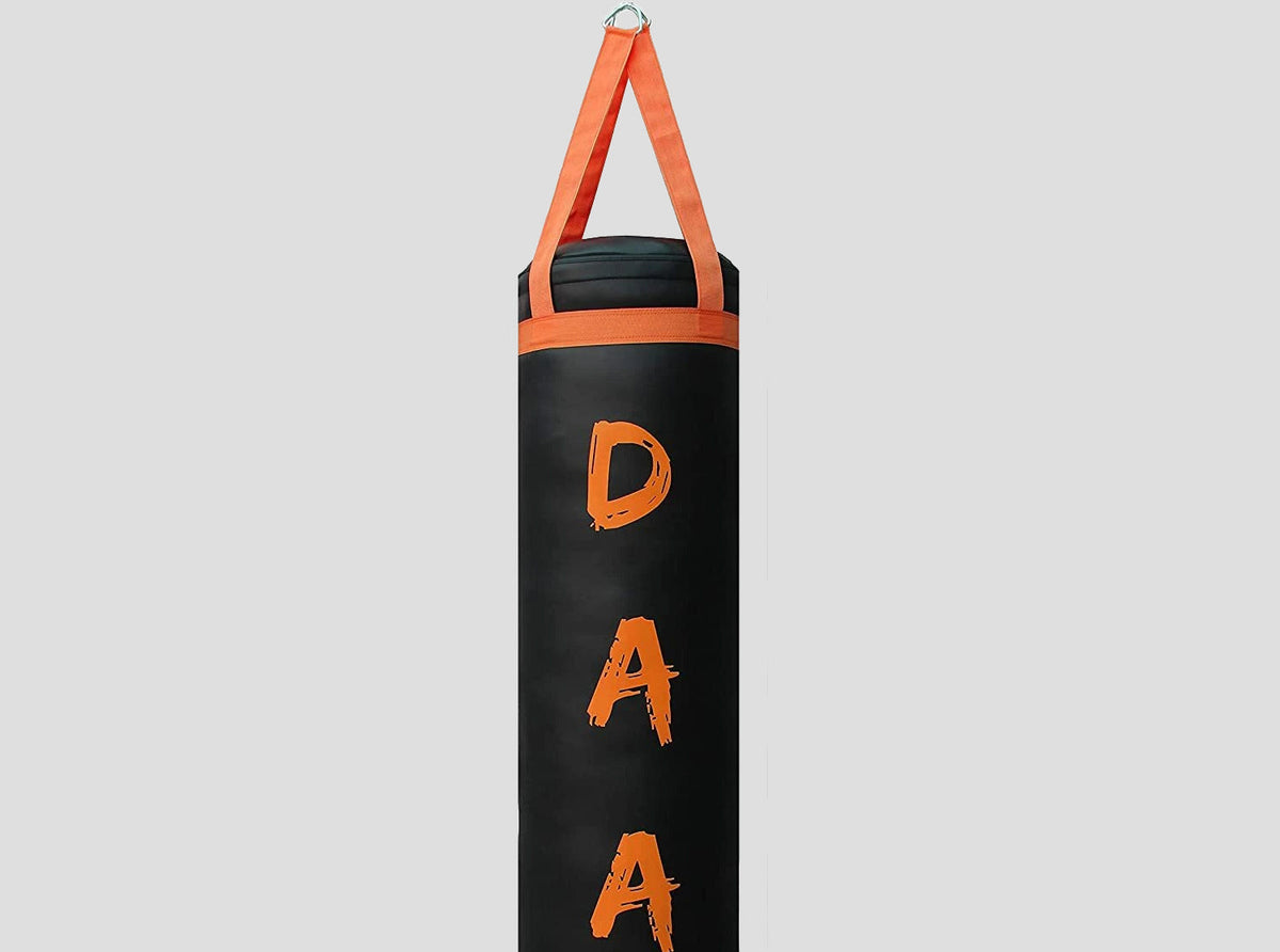 DAAN MMA Leather Boxing Punching Bag - Black/Orange