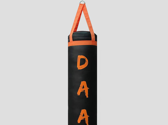 DAAN MMA Leather Boxing Punching Bag - Black/Orange