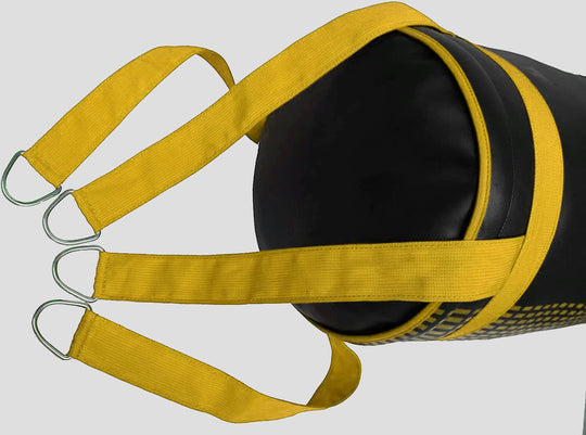 DAAN MMA Leather Boxing Punching Bag - Black/Yellow