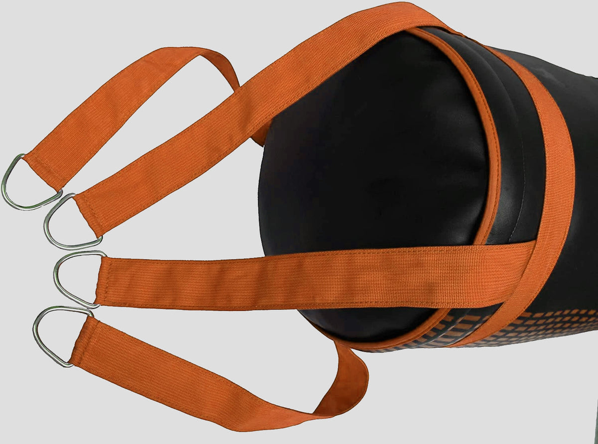 DAAN MMA Leather Boxing Punching Bag - Black/Orange