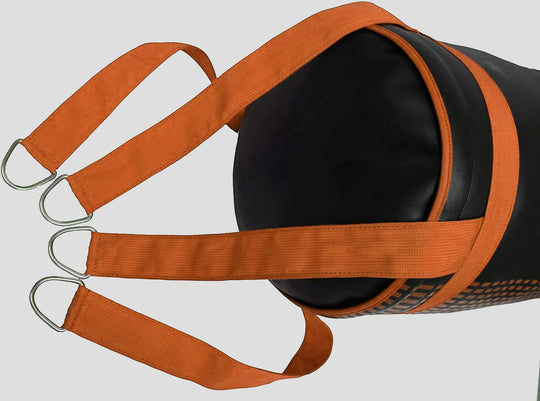 DAAN MMA Leather Boxing Punching Bag - Black/Orange