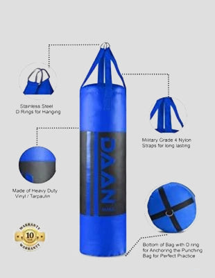 DAAN MMA Vinyl Boxing Punching Bag - Blue