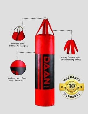 DAAN MMA Vinyl Boxing Punching Bag - Red