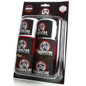 Punch Hand Wraps - Urban™ 3m - 3 Set - Black - White - Red
