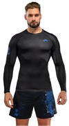 Venum Thunder Dragon Long Sleeve Rashguard - Black/Royal Blue