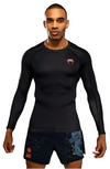 Venum Thunder Dragon Long Sleeve Rashguard - Black/Grey/Copper