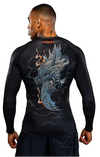 Venum Thunder Dragon Long Sleeve Rashguard - Black/Grey/Copper