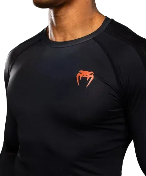 Venum Thunder Dragon Long Sleeve Rashguard - Black/Grey/Copper