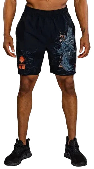 Venum Thunder Dragon Training Shorts - Black/Grey/Copper