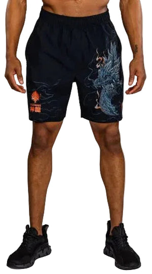 Venum Thunder Dragon Training Shorts - Black/Grey/Copper