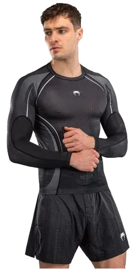Venum Stealth Long Sleeve Rashguard - Black/White