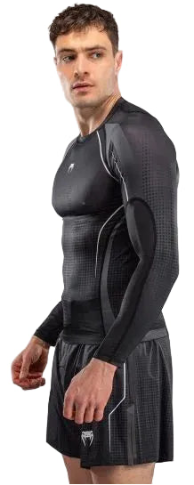 Venum Stealth Long Sleeve Rashguard - Black/White