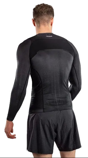 Venum Stealth Long Sleeve Rashguard - Black/White