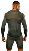 Venum Stealth Long Sleeve Rashguard - Khaki/Dark Green