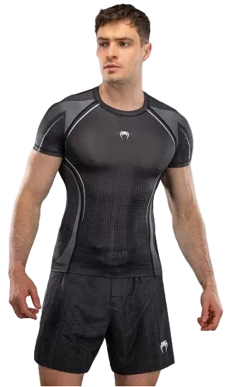 Venum Stealth Short Sleeve Rashguard - Black/White
