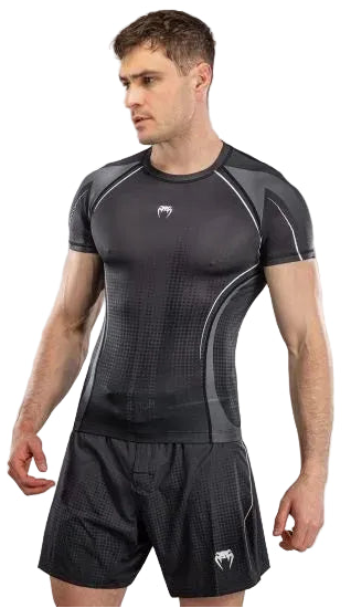 Venum Stealth Short Sleeve Rashguard - Black/White