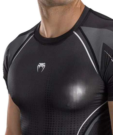Venum Stealth Short Sleeve Rashguard - Black/White