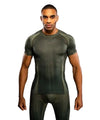 Venum Stealth Short Sleeve Rashguard - Khaki/Dark Green