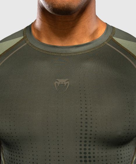 Venum Stealth Short Sleeve Rashguard - Khaki/Dark Green