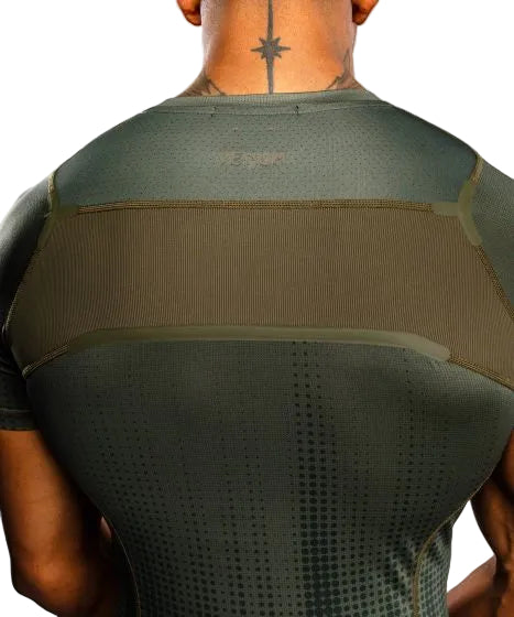 Venum Stealth Short Sleeve Rashguard - Khaki/Dark Green