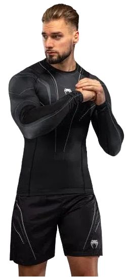 Venum Streamline Long Sleeve Rashguard - Black/White