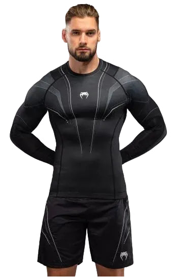 Venum Streamline Long Sleeve Rashguard - Black/White