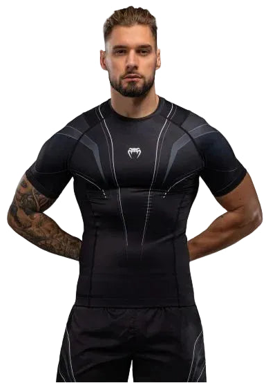 Venum Streamline Short Sleeve Rashguard - Black/White