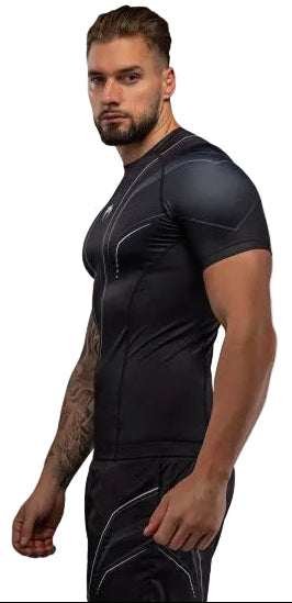 Venum Streamline Short Sleeve Rashguard - Black/White
