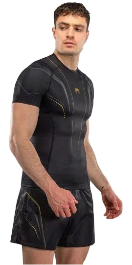 Venum Streamline Short Sleeve Rashguard - Black/Gold