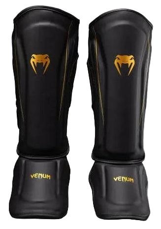 Venum Streamline Shin Guards - Black/Gold
