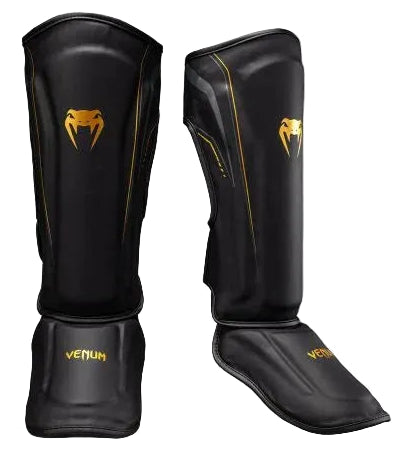 Venum Streamline Shin Guards - Black/Gold