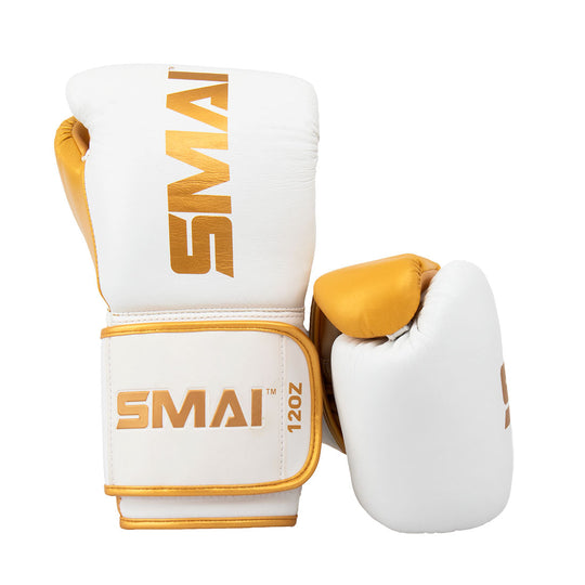 SMAI ProGuard White/Gold Boxing Glove