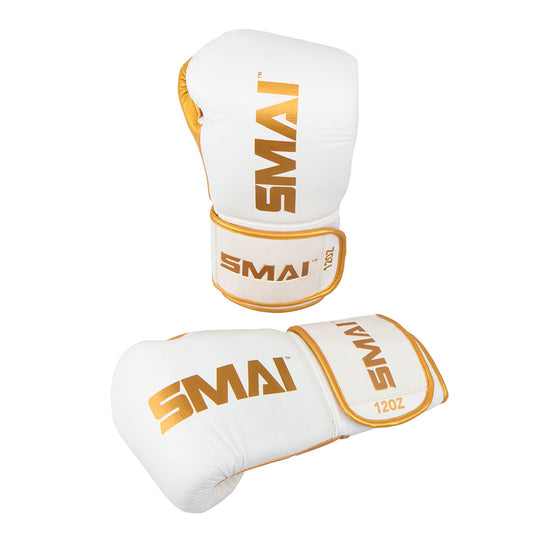 SMAI ProGuard White/Gold Boxing Glove