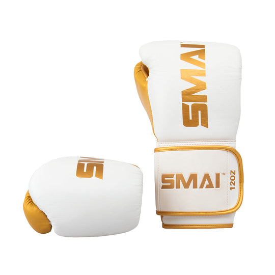 SMAI ProGuard White/Gold Boxing Glove