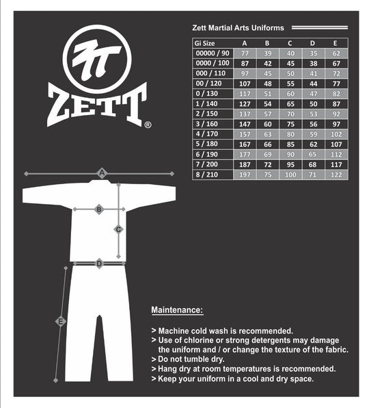 Zett Light Weight Karate GI - Black
