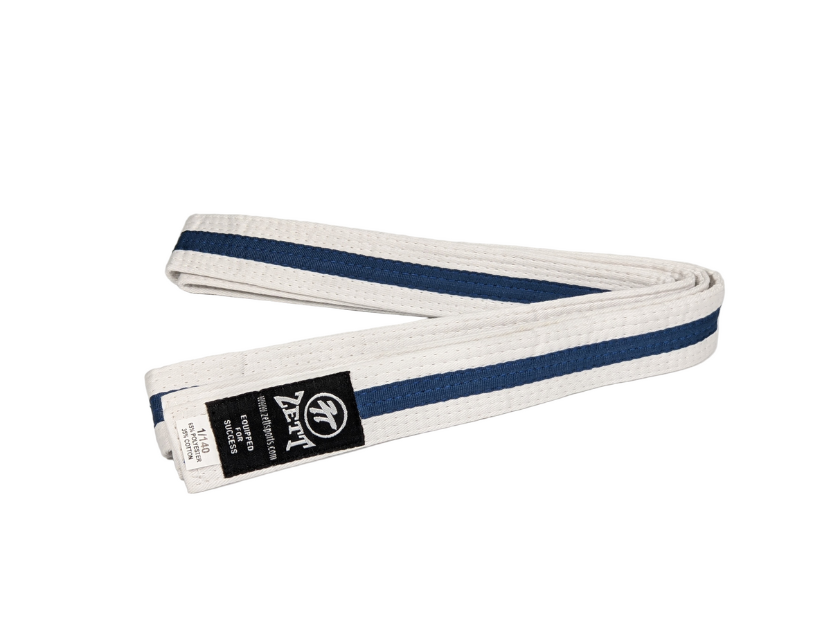 Zett White Belt With Colour Stripe