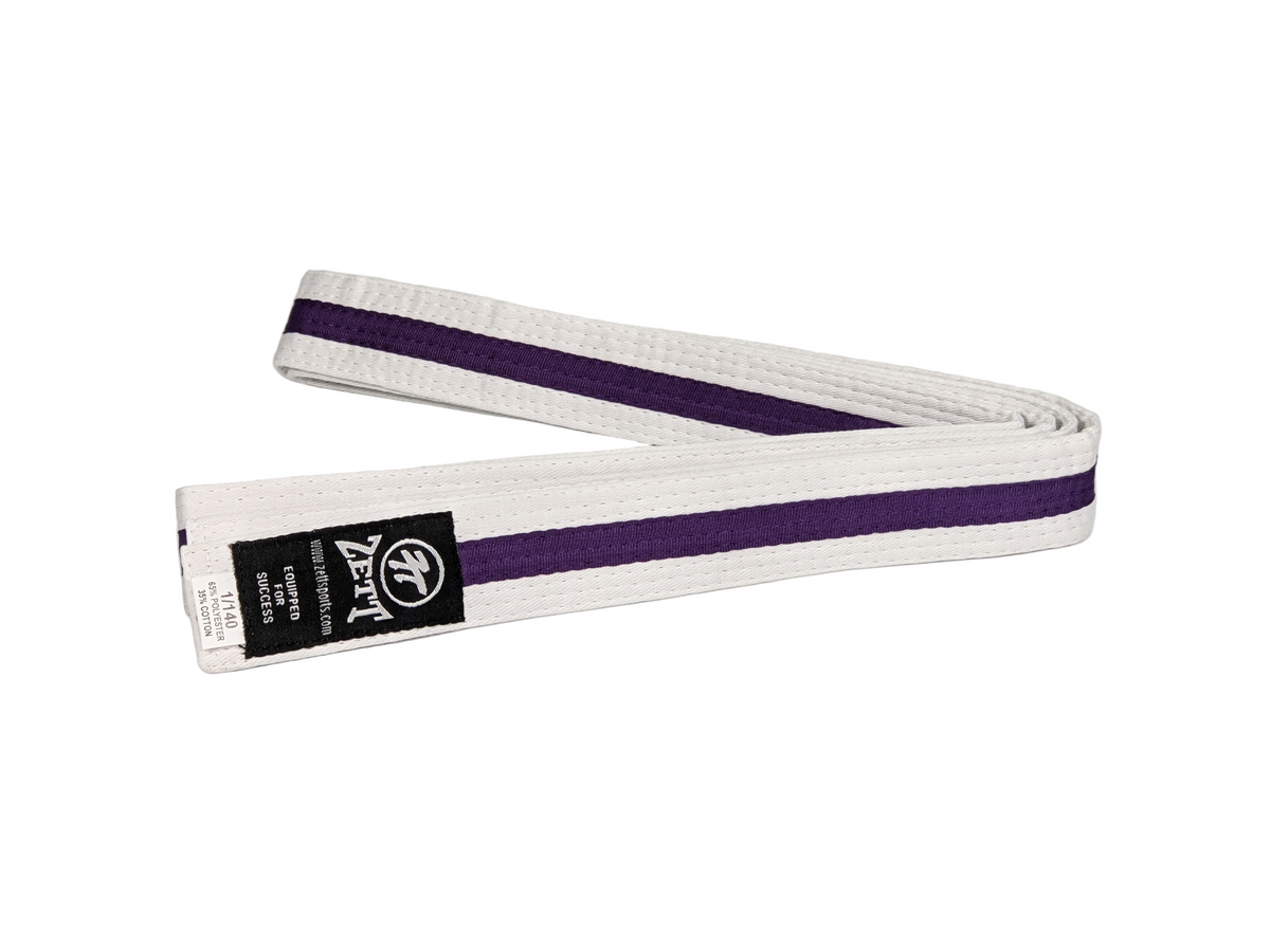 Zett White Belt With Colour Stripe