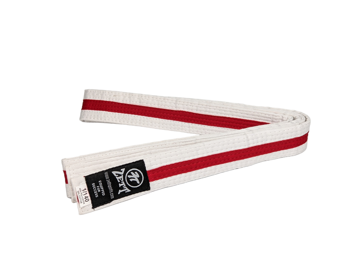 Zett White Belt With Colour Stripe