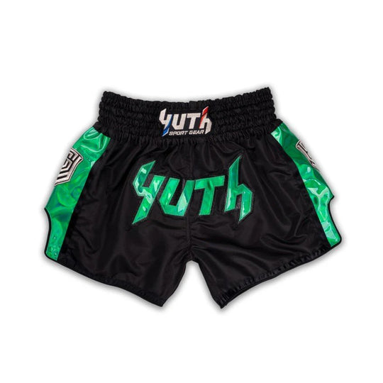 Yuth Hologram Muay Thai Shorts - Black/Green