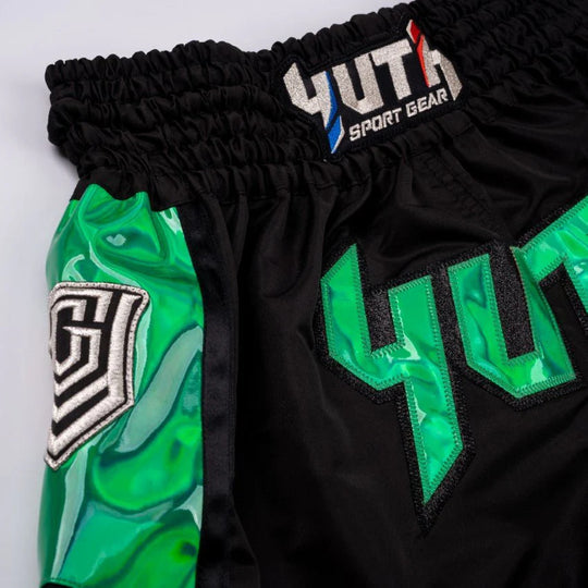 Yuth Hologram Muay Thai Shorts - Black/Green