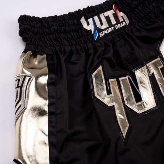 Yuth Hologram Muay Thai Shorts - Black/Gold