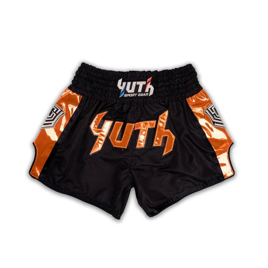 Yuth Hologram Muay Thai Shorts - Black/Orange