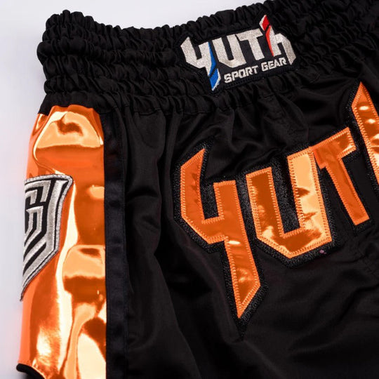 Yuth Hologram Muay Thai Shorts - Black/Orange