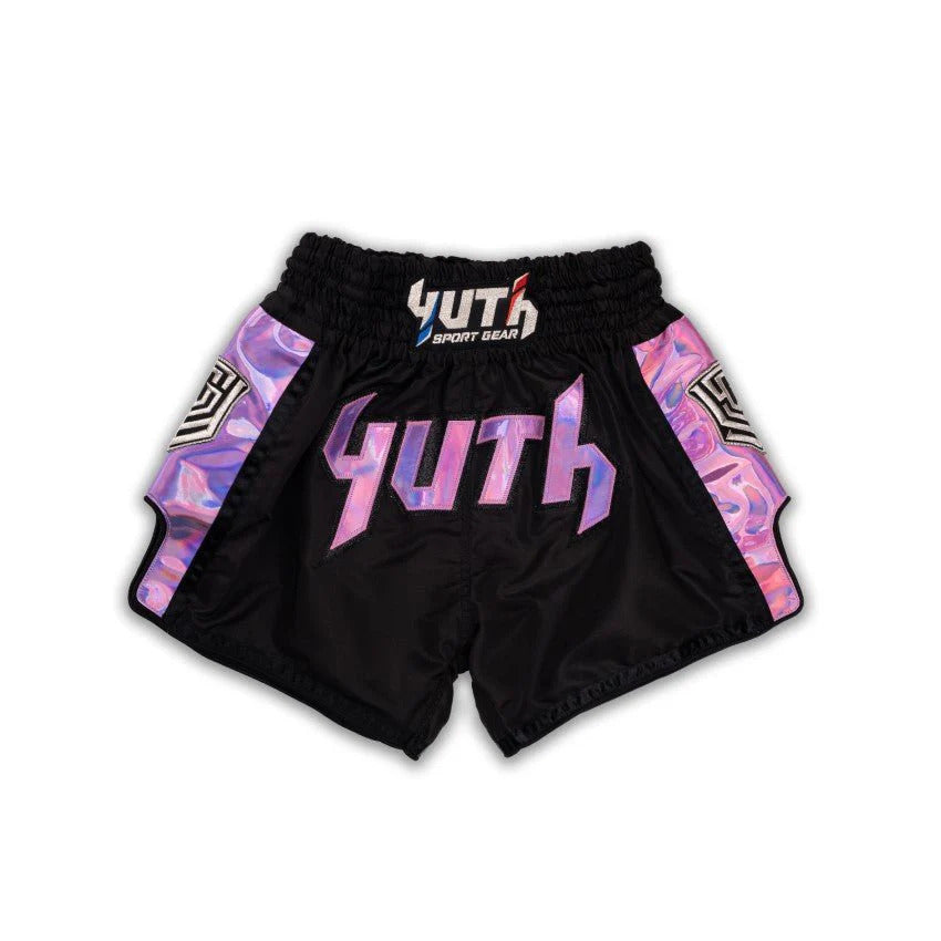 Yuth Hologram Muay Thai Shorts - Black/Purple