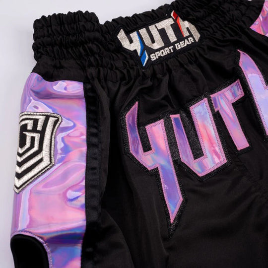 Yuth Hologram Muay Thai Shorts - Black/Purple